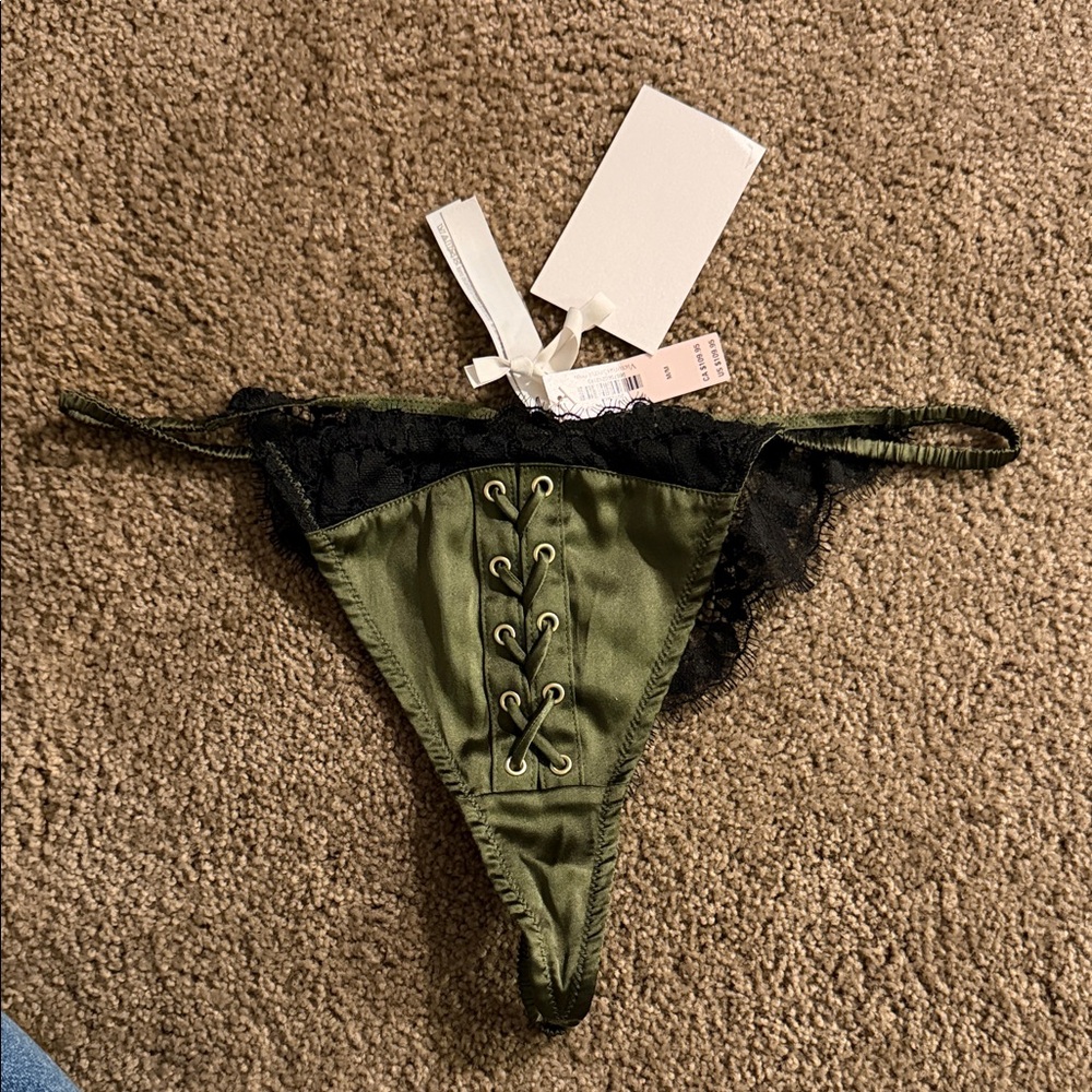 Victoria's Secret Olive Lace-Up Panties